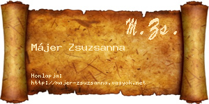 Májer Zsuzsanna névjegykártya